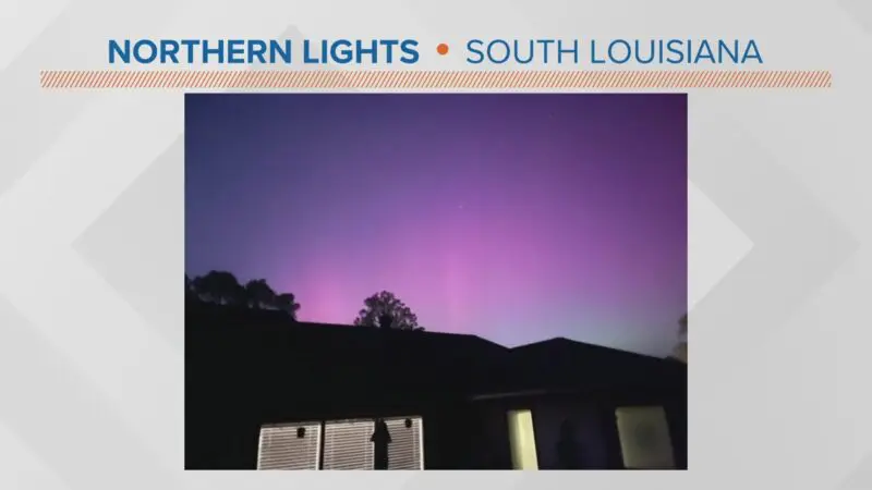 Image from article: Northern lights to return to Louisiana Saturday night